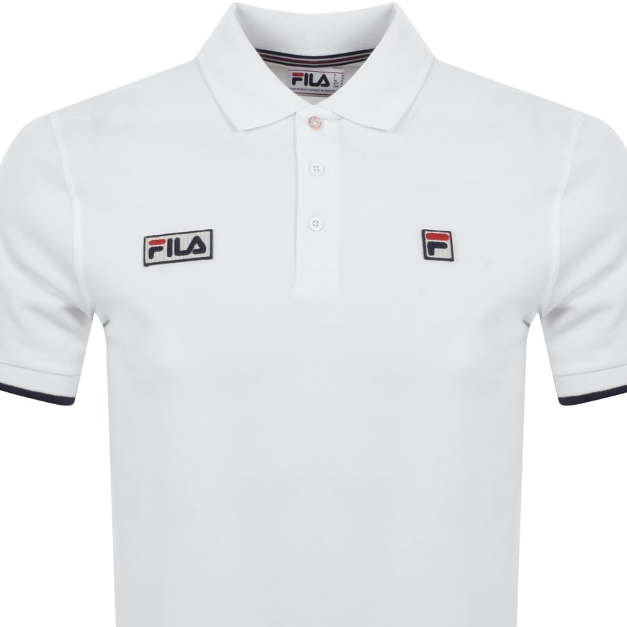Fila Vintage Tipped Rib Basic Polo T Shirt White